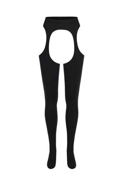 DVNT Black High-Waist Cutout Leggings — OPEN LEG