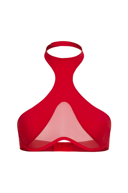 DVNT Red Mesh & Microfiber Bra — ADELI