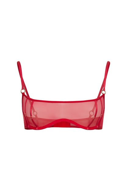 Elegant Red Bra Trace