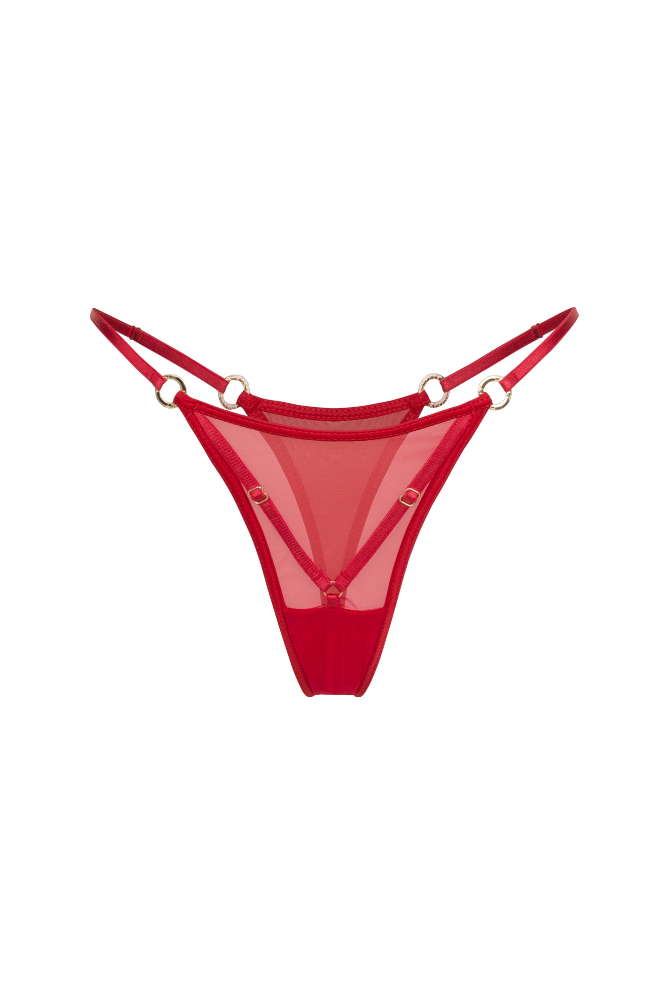 DVNT Червоні Сітчасті Труси-стрінги з ремінцями — NODE