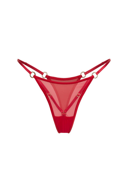 DVNT Червоні Сітчасті Труси-стрінги з ремінцями — NODE