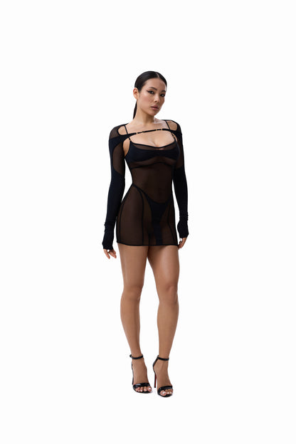 DVNT Dress Virre Mini Mesh black