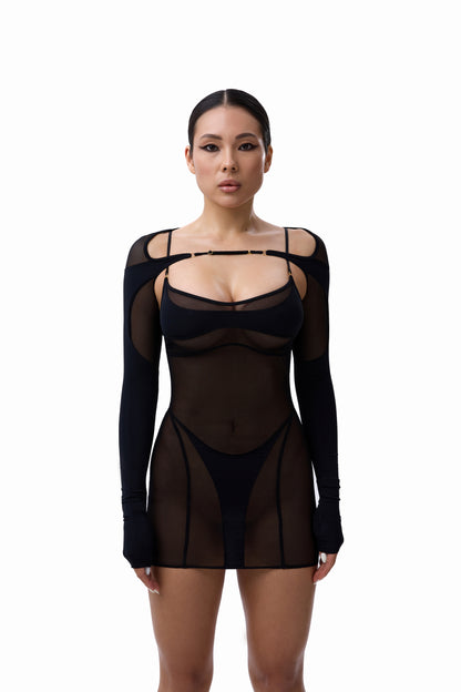 DVNT Dress Virre Mini Mesh black