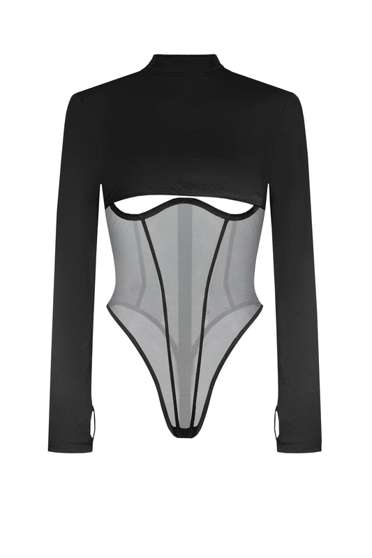 DVNT Bodysuit Cut-Out Mesh & Microfiber OBSCURA