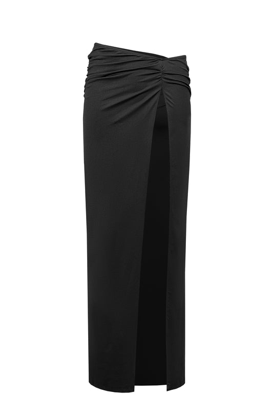 DVNT Draped Waist Maxi Skirt with Slit VELA