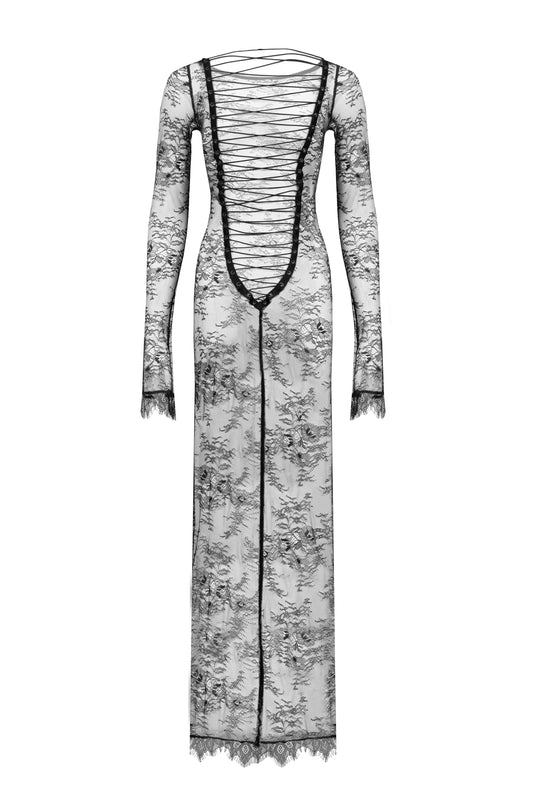 DVNT Lace Maxi Dress with Corset Back Lacing SPELL