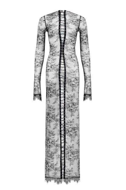 DVNT Lace Maxi Dress with Back Lacing ENCHANT