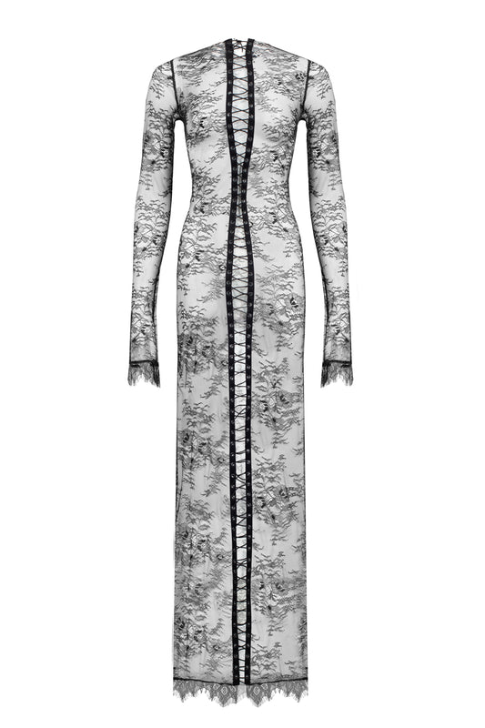 DVNT Lace Maxi Dress with Back Lacing ENCHANT