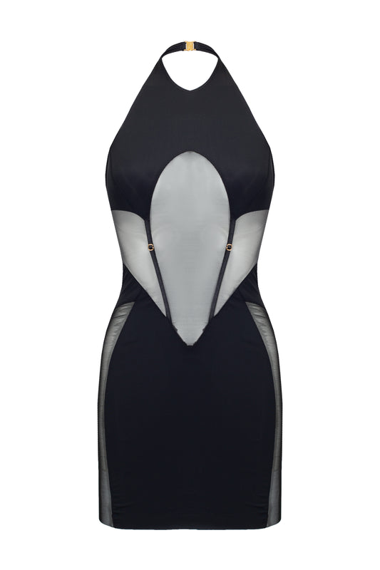 DVNT Sheer Panel Mini Dress NYX