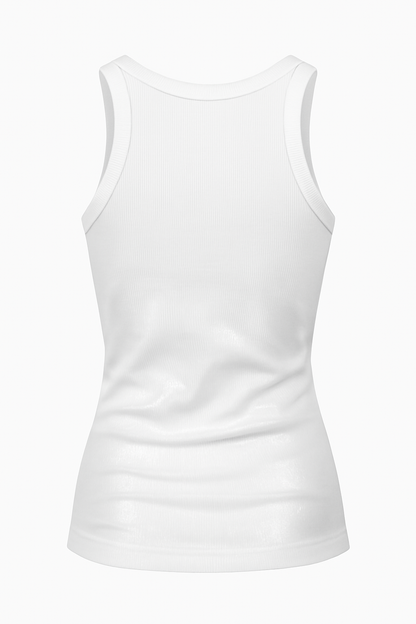 White Wet Look Tank Top