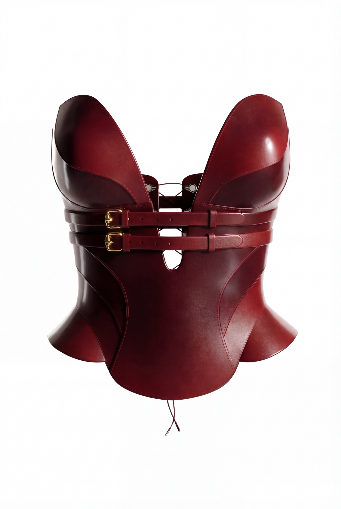 Stylish Wine Leather Corset