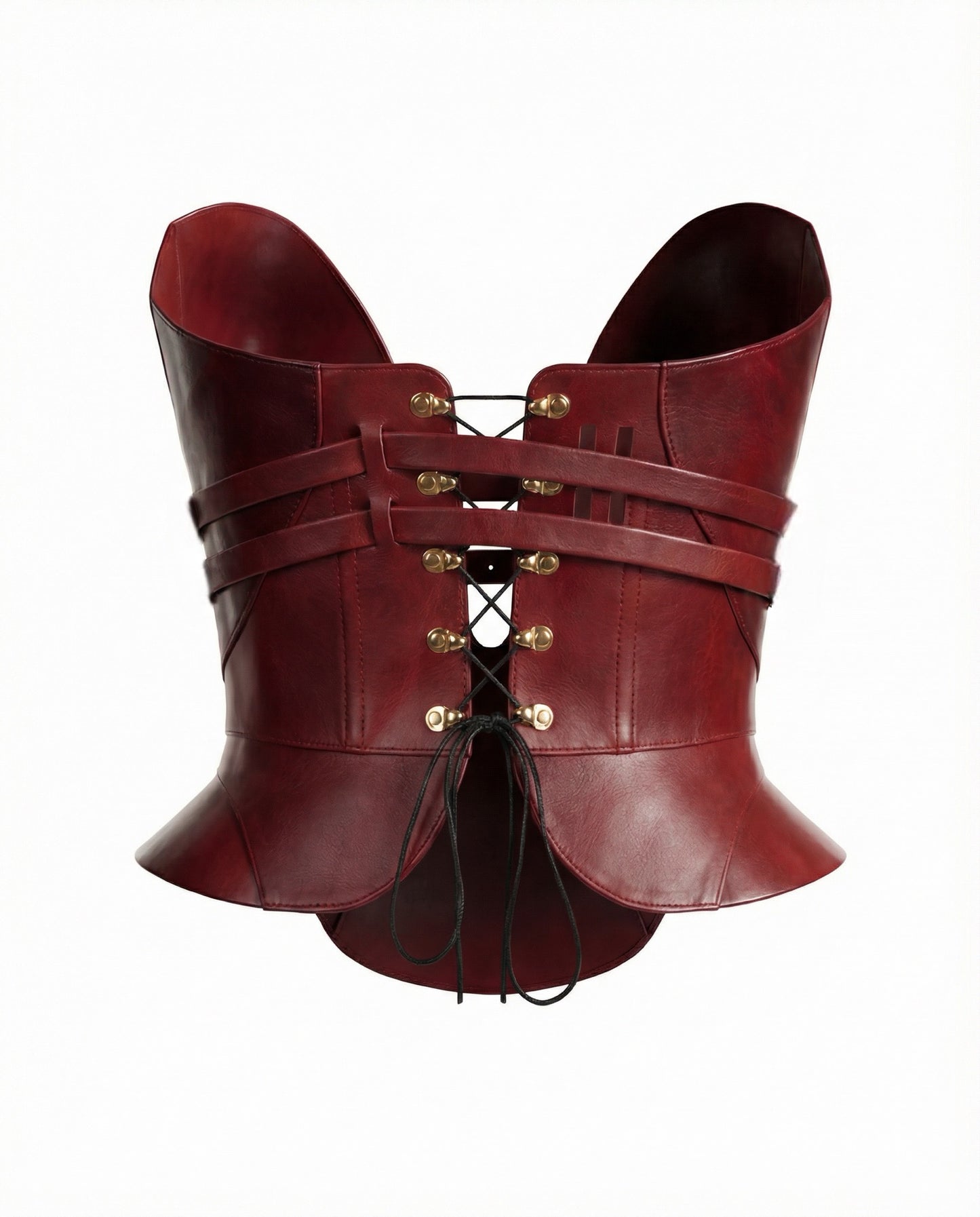 Stylish Wine Leather Corset