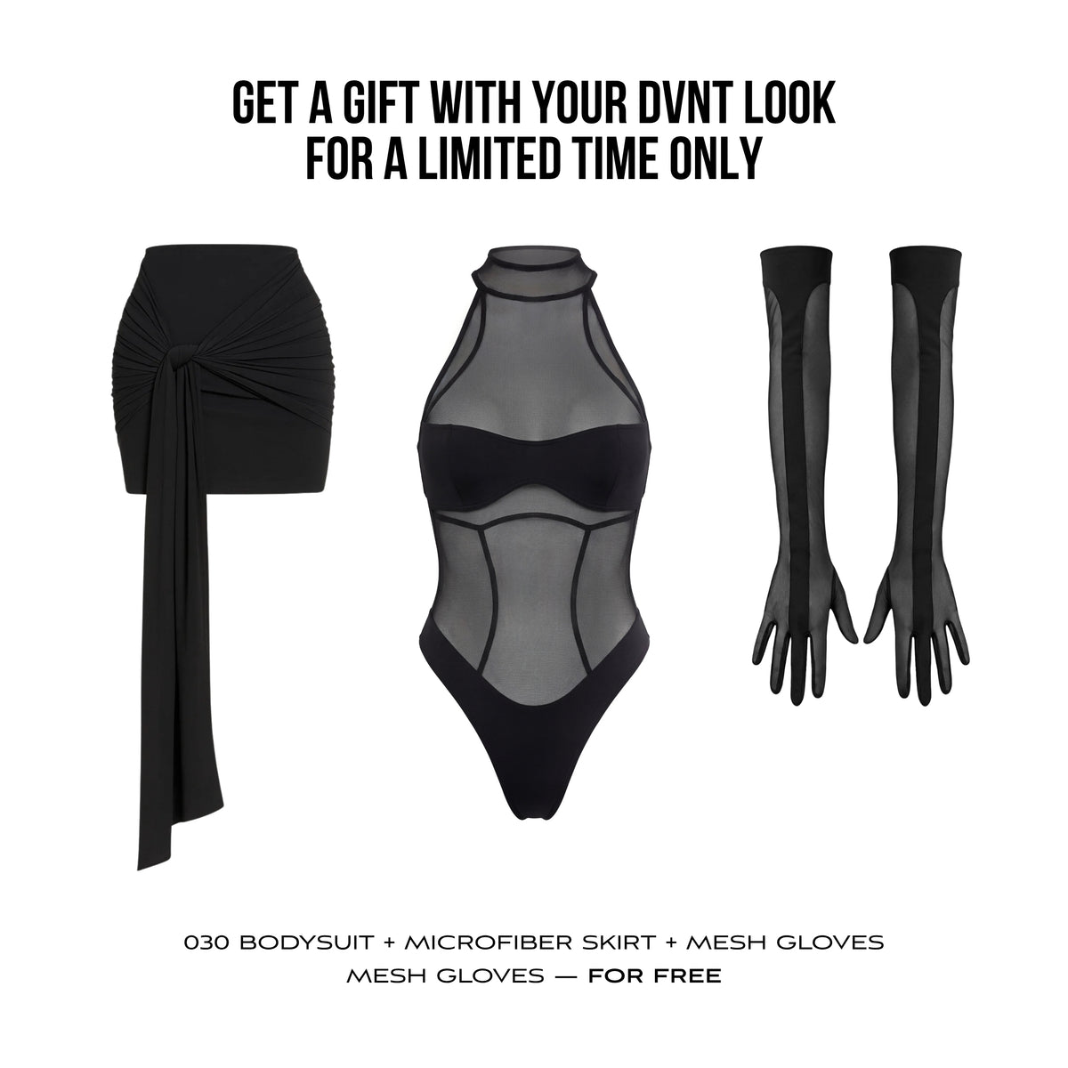 Skirt and Bodysuit Arte Mesh Combo + FREE GLOVES