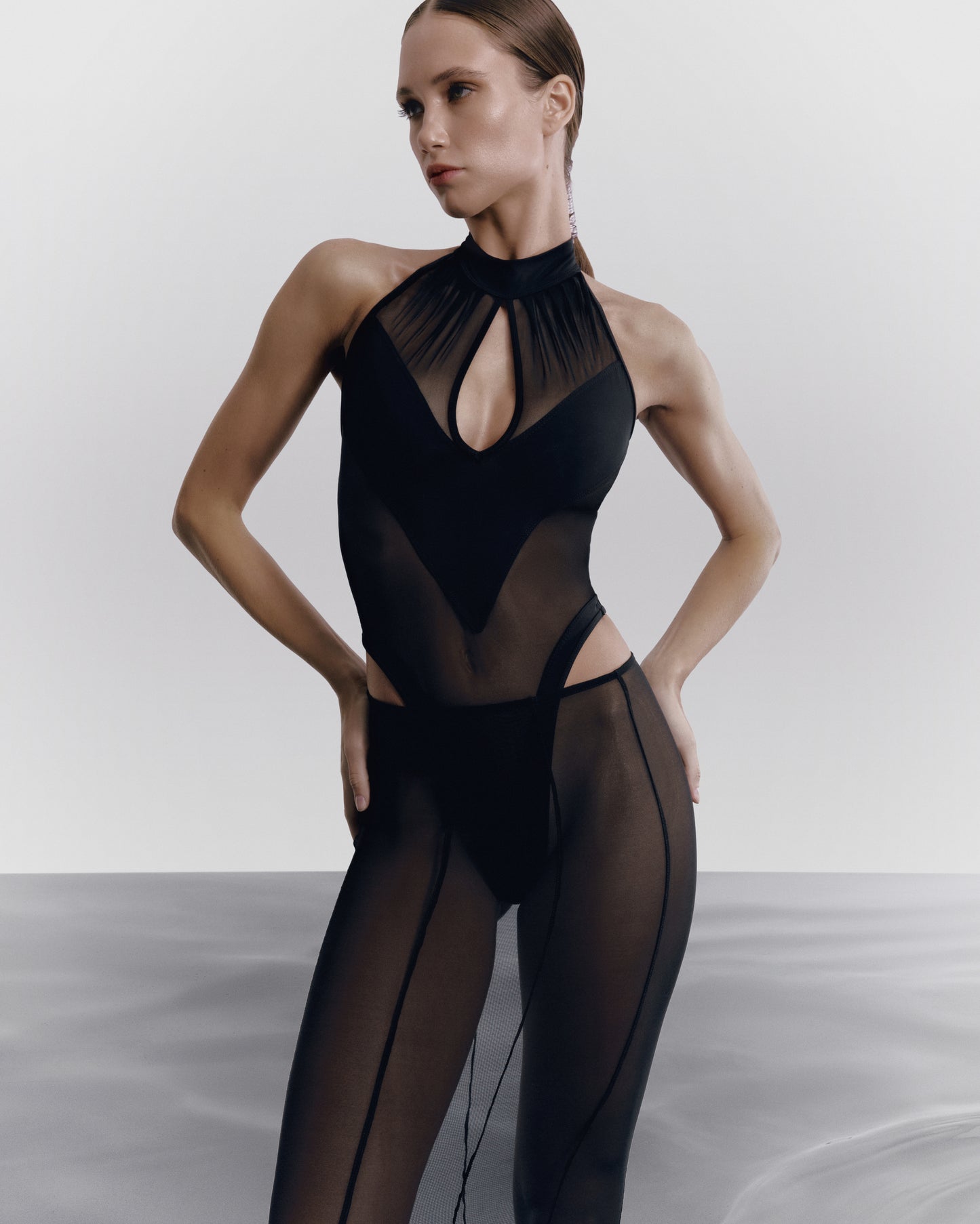 DVNT Sheer Mesh Bodysuit & Maxi Skirt Set MIRAGE