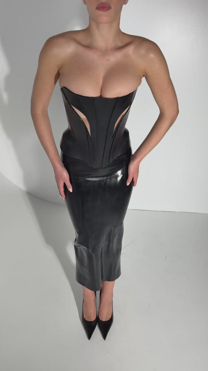 DVNT Black Leather Corset — NOCTRA