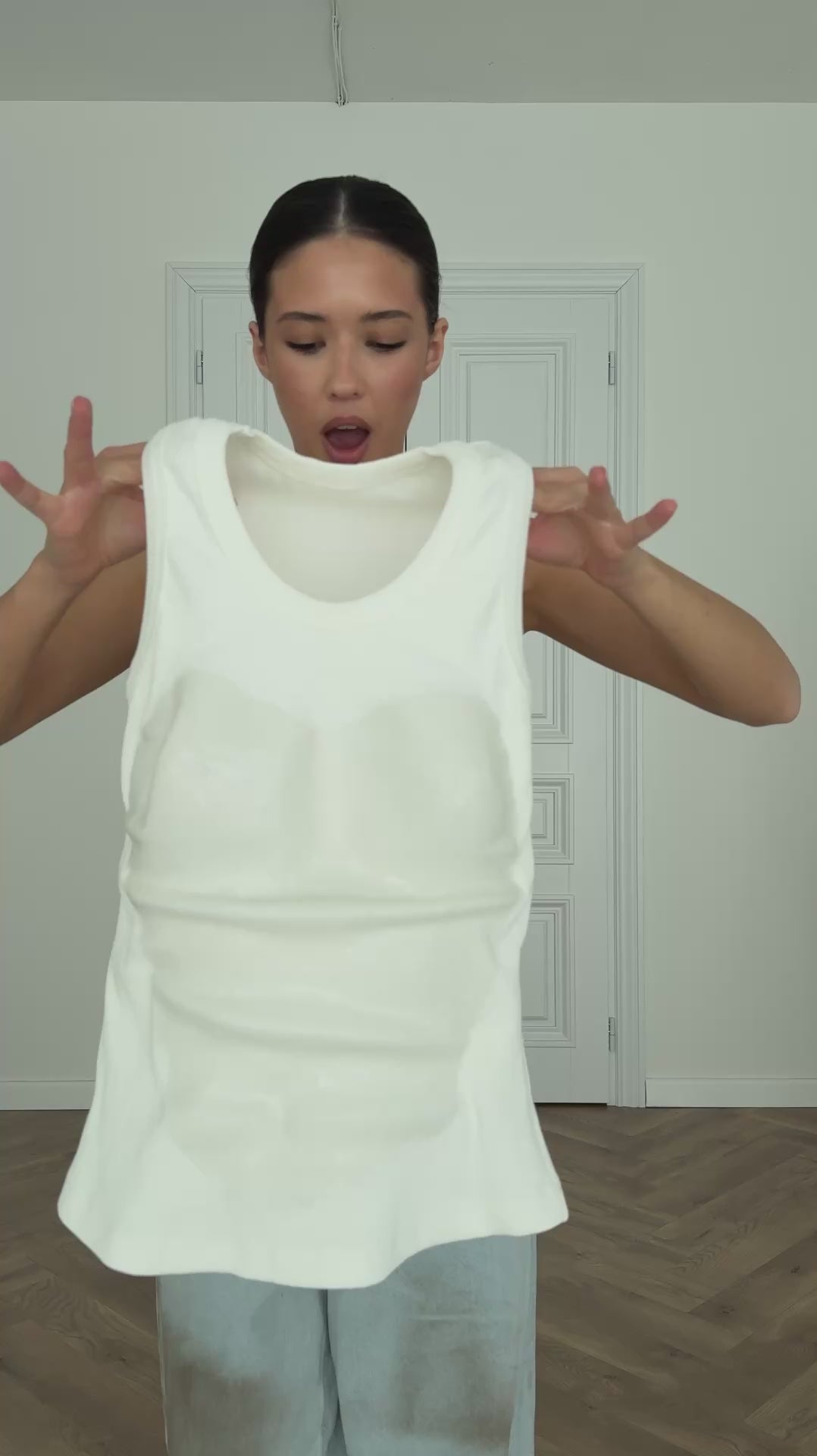 White Wet Look Tank Top – DVNT